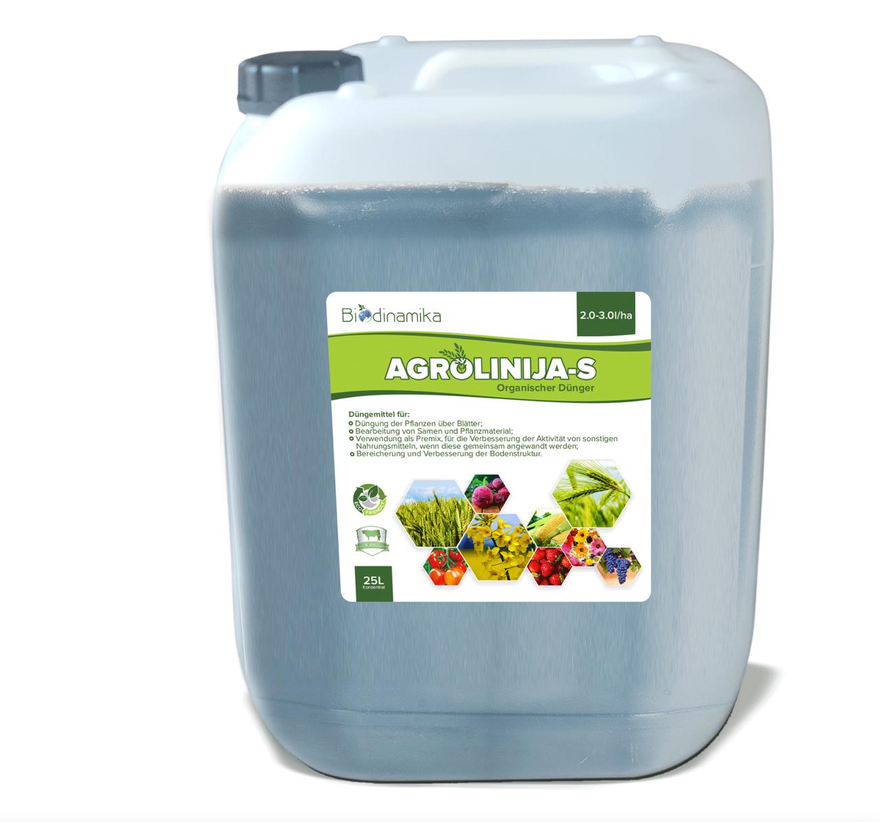 Agrolinija-S | Universaler organischer flüssiger Biodünger-Konzentrat | 25 Liter