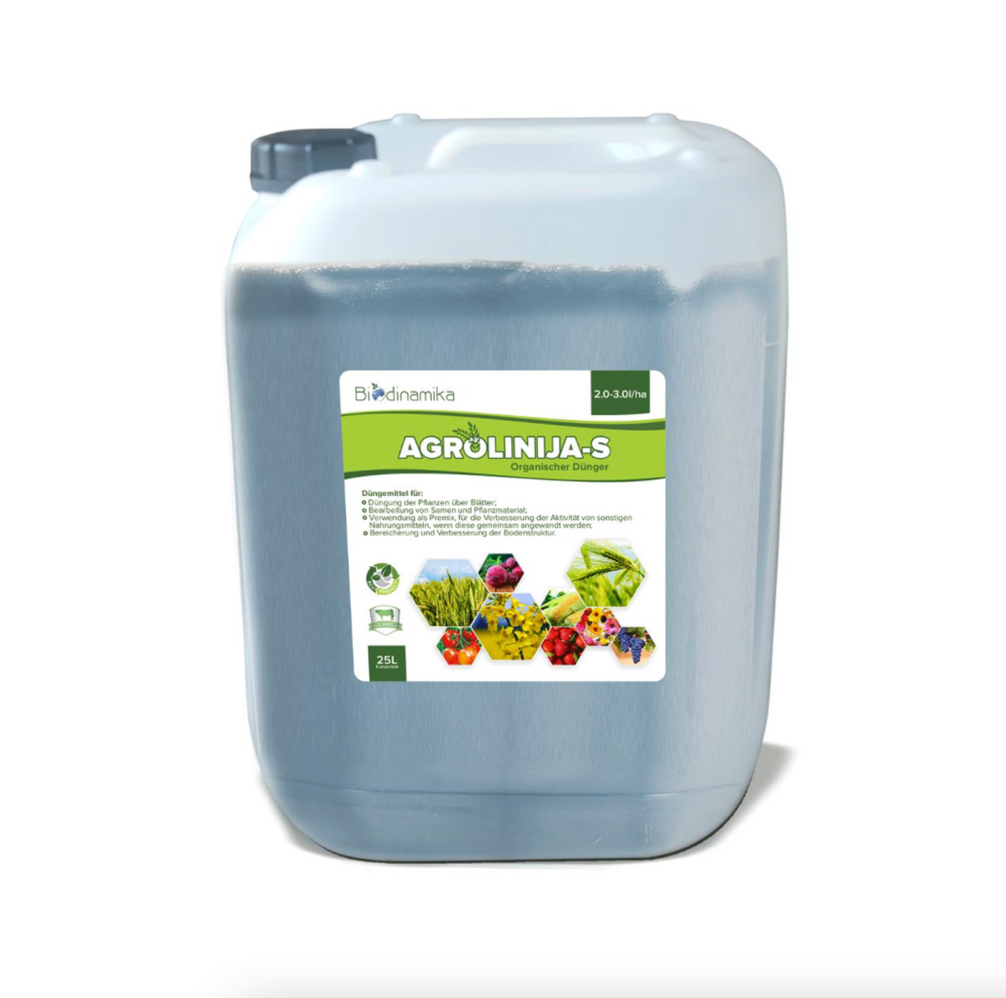 Agrolinija-S | Universaler organischer flüssiger Biodünger-Konzentrat | 25 Liter