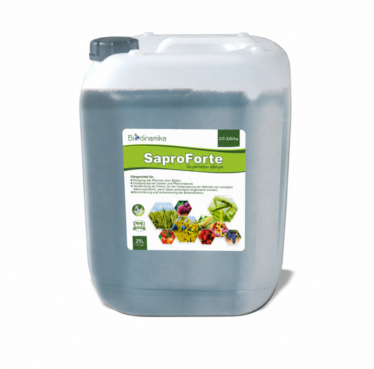 SaproForte NPK 11-4-8 | Universaler organischer flüssiger Bio-Mineraldünger Konzentrat | 25 Liter