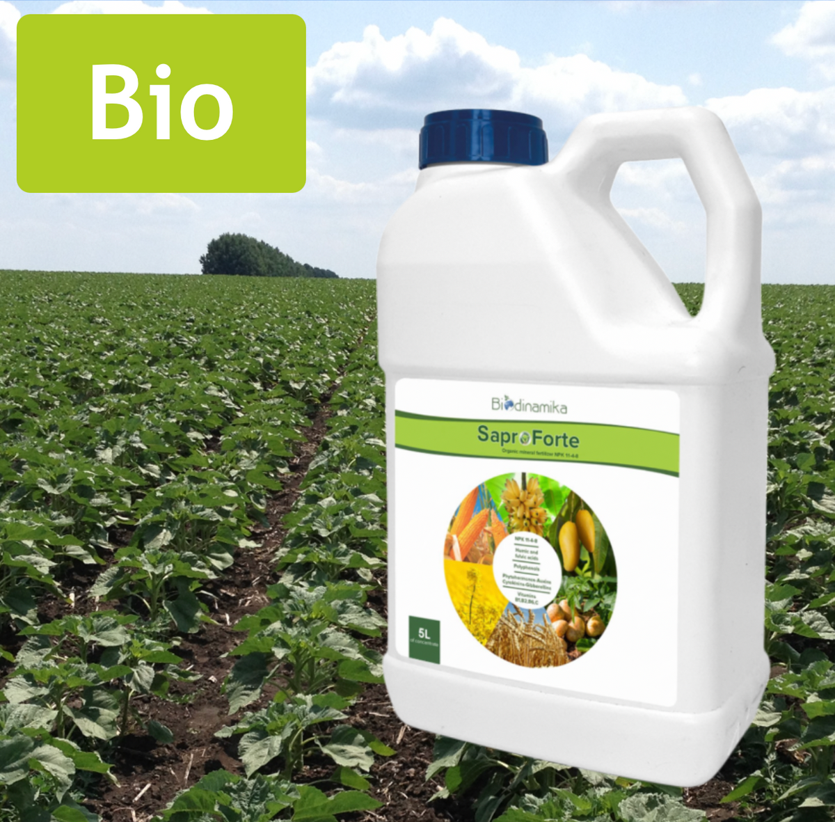 SaproForte NPK 11-4-8 | Universaler organischer flüssiger Bio-Mineraldünger Konzentrat | 5 Liter